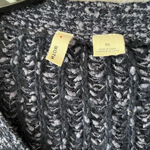 ANTHROPOLOGIE MOTH PURPLE CHUNKY KNIT ZIP SWEATER - Picture 7 of 7